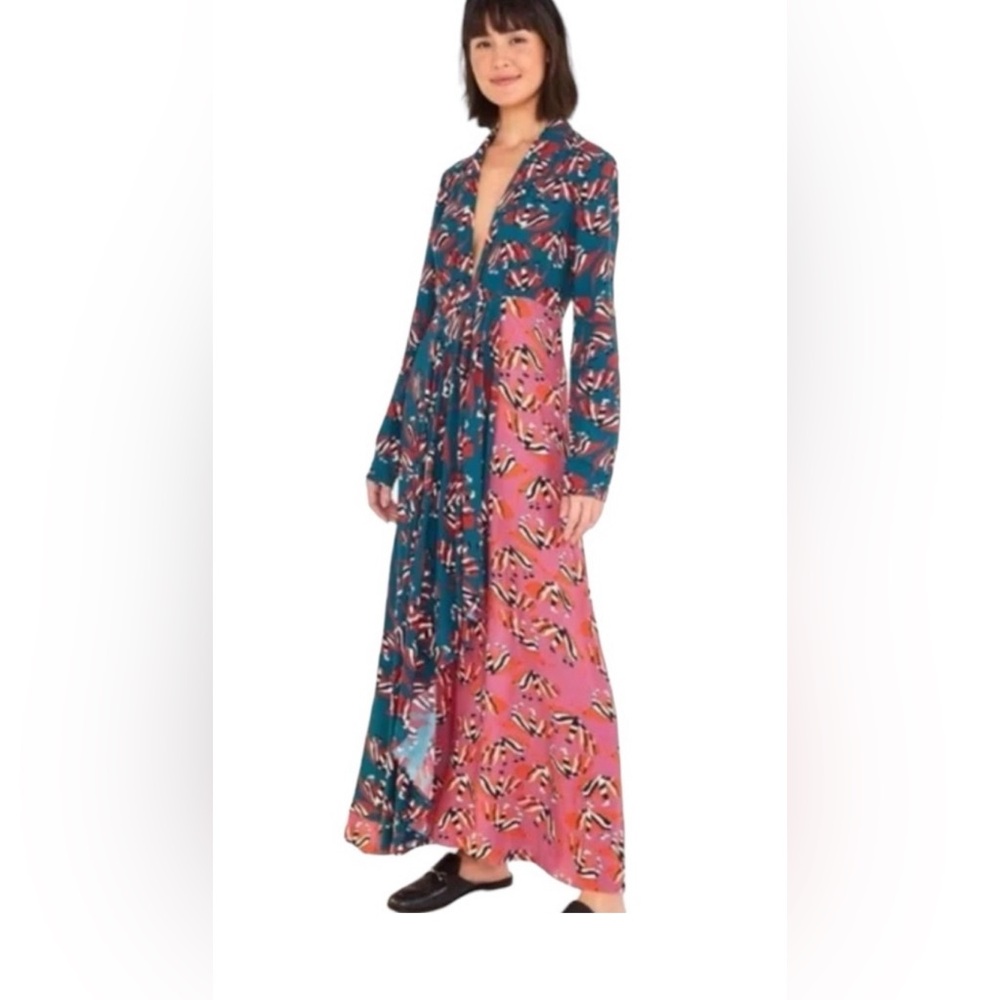 Floral Pink and Blue Farm Rio  Dress size small